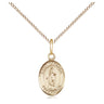 14kt Gold Filled St. Barbara Medal Necklace Small 1/2 x 1/4 inch 18 Inch Chain Handcrafted USA by Bliss