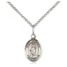 Sterling Silver St. Barbara Medal Necklace Small 1/2 x 1/4 inch 18 Inch Chain Handcrafted USA by Bliss