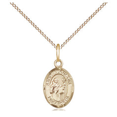 14kt Gold Filled Small St. Augustine Patron Saint Medal Necklace 1/2 x 1/4 with 18 Inch Chain by Bliss