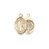 Small 14kt Solid Gold St. Benedict Catholic Medal Pendant 1/2 x 1/4 inch by Bliss USA