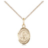Small 14kt gold filled St. Benjamin patron saint medal necklace with 18 inch chain by Bliss Manufacturing