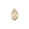 14kt solid gold St. Benjamin patron saint medal pendant, 1/2 x 1/4 inches, handcrafted in USA by Bliss Manufacturing