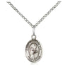 Sterling silver St. Bernadette patron saint medal necklace 1/2 x 1/4 inch with 18 inch chain by Bliss