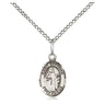 Small Sterling Silver St. Brendan the Navigator Patron Saint Medal Necklace 1/2 x 1/4 inch on 18 inch Chain by Bliss
