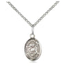 Sterling Silver St. Catherine Laboure patron saint medal necklace 1/2 x 1/4 inch pendant 18 inch chain by Bliss