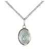 Sterling Silver St. Christopher blue epoxy patron saint medal necklace 1/2 x 1/4 inch pendant 18 inch chain by Bliss