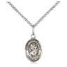 Sterling silver St. Christopher patron saint medal necklace 1/2 x 1/4 inches on 18 inch chain by Bliss