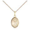 Small 14kt gold filled St. Dennis patron saint medal necklace with 18-inch curb chain by Bliss