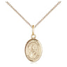 14kt Gold Filled St. David of Wales patron saint medal necklace, small 1/2 inch pendant on 18 inch chain, handcrafted by Bliss Manufacturing