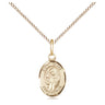 14kt Gold Filled Small St. Clare of Assisi Patron Saint Medal Necklace 1/2 x 1/4 with 18 inch chain by Bliss