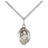 Sterling silver St. Clare of Assisi patron saint medal necklace 1/2 x 1/4 inches on 18 inch chain by Bliss
