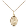 Small 14kt gold filled St. Elmo patron saint medal necklace with 18 inch curb chain, handcrafted by Bliss Manufacturing USA