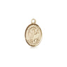 Small 14kt solid gold St. Elmo patron saint medal pendant, 1/2 x 1/4 inches, handcrafted by Bliss Manufacturing USA