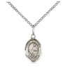 Sterling Silver St. Dymphna patron saint medal necklace 1/2 inch by 1/4 inch with 18 inch chain handcrafted by Bliss