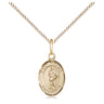 14kt gold filled St. Florian patron saint medal necklace with 18 inch chain, handcrafted by Bliss Manufacturing