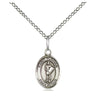 Sterling silver St. Florian patron saint medal necklace with 18 inch chain, 1/2 inch by 1/4 inch pendant, handcrafted by Bliss