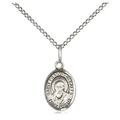 Sterling Silver St. Francis de Sales Patron Saint Medal Necklace 1/2 x 1/4 inch with 18 inch chain handmade by Bliss