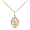 Small 14kt gold filled St. Francis Xavier patron saint medal necklace, 1/2 x 1/4 inch, 18 inch chain, Bliss