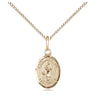 14kt Gold Filled St. Genesius of Rome patron saint medal necklace with 18 inch curb chain by Bliss Manufacturing