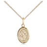 14kt Gold Filled St. Gabriel the Archangel Patron Saint Medal Necklace Small 1/2 inch by 1/4 inch on 18 inch Chain by Bliss