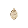14kt Solid Gold Small St. Genevieve Patron Saint Medal Pendant 1/2"x1/4" Handcrafted by Bliss Manufacturing USA