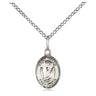 Sterling Silver St. Helen Patron Saint Medal Necklace 1/2 x 1/4 inch with 18 inch chain by Bliss