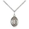 Sterling Silver St. Hubert of Liege Small Patron Saint Medal Necklace 1/2 x 1/4 inch with 18 inch Chain by Bliss