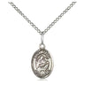 Sterling Silver St. Jason Patron Saint Medal Necklace 1/2 x 1/4 inch with 18 inch chain by Bliss