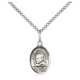 Small Sterling Silver St. John Bosco Patron Saint Medal Necklace 1/2 x 1/4 inch with 18 inch chain by Bliss