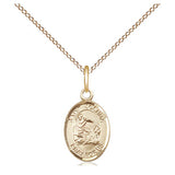 Gold Filled St. Joshua Patron Saint Medal Necklace 1/2 x 1/4 inches with 18 inch chain by Bliss