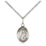 Sterling Silver St. Lucia of Syracuse Small Patron Saint Medal Necklace 1/2 x 1/4 inch with 18 inch Chain by Bliss