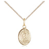 14kt Gold Filled St. Lazarus Small Patron Saint Medal Necklace 1/2 x 1/4 inches on 18 inch Chain by Bliss