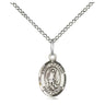 Sterling Silver St. Lazarus Small Patron Saint Medal Necklace 1/2 x 1/4 inch with 18 inch Chain by Bliss
