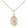14kt Gold Filled St. Luke the Apostle Small Patron Saint Medal Necklace 1/2 x 1/4 inches on 18 inch Chain by Bliss