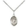 Small sterling silver St. Nicholas patron saint medal necklace 1/2 x 1/4 inches with 18 inch chain by Bliss