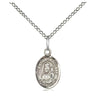Sterling Silver Our Lady of Loretto Small Medal Necklace 1/2 inch by 1/4 inch on 18 inch Chain by Bliss Manufacturing