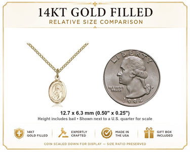 14kt Gold Filled Small St. Paul the Apostle Patron Saint Medal Necklace | 1/2" x 1/4" | 18" Chain | USA Made by Bliss