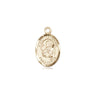 14kt solid gold St. Raymond Nonnatus patron saint medal pendant, 1/2 inch by 1/4 inch, handcrafted in USA by Bliss Manufacturing