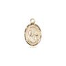 Small 14kt solid gold Our Lady Star of the Sea medal pendant 1/2 x 1/4 inch handcrafted by Bliss Manufacturing USA