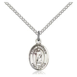 Sterling Silver St. Stephen the Martyr Small Patron Saint Medal Necklace 1/2 inch by 1/4 inch with 18 inch Chain by Bliss