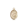 14kt solid gold St. Thomas Aquinas medal pendant, small 1/2 inch by 1/4 inch, handcrafted by Bliss