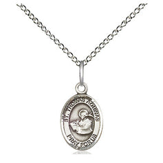 Sterling Silver St. Thomas Aquinas Patron Saint Medal Necklace 1/2 x 1/4 with 18 inch chain by Bliss Manufacturing