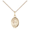 14kt gold filled St. Zachary patron saint medal necklace, small 1/2 x 1/4 inch, 18-inch chain, Bliss