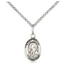 Sterling silver St. Brigid of Ireland patron saint medal necklace 1/2 x 1/4 inch with 18-inch chain by Bliss