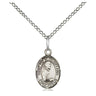 Small sterling silver St. Pio of Pietrelcina Padre Pio medal necklace 1/2 x 1/4 with 18 inch curb chain by Bliss