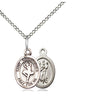 Small Sterling Silver St. Christopher Dance Pendant Necklace 1/2 x 1/4 with 18 Inch Chain by Bliss