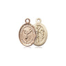 14kt Solid Gold Small St. Sebastian Cheerleading Medal Pendant 1/2 x 1/4 inch USA Made by Bliss