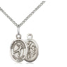 Small Sterling Silver St. Sebastian Figure Skating Medal Necklace 1/2x1/4 inch on 18 inch Chain by Bliss