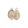 14kt solid gold small St. Sebastian softball medal pendant 1/2 x 1/4 inch handcrafted by Bliss