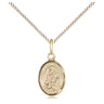 14kt gold filled St. Martin of Tours patron saint medal necklace with 18 inch chain, 1/2 x 1/4 inch, handcrafted by Bliss Manufacturing